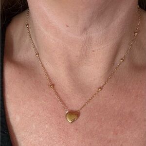 18k Gold Heart Pendant Necklace